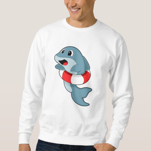 Dolphin beim Schwimmen mit dem Schwimmring Sweatshirt (Vorderseite)