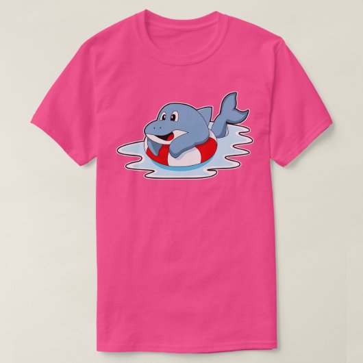 Dolphin beim Schwimmen mit dem Schwimmring T-Shirt (Design vorne)