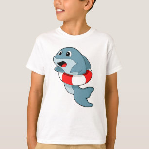 Dolphin beim Schwimmen mit dem Schwimmring T-Shirt