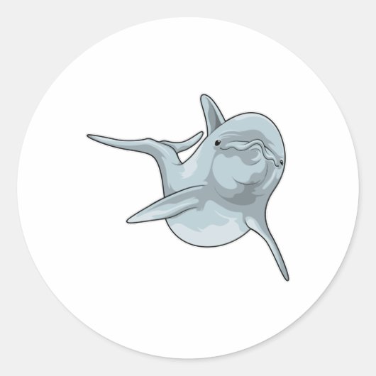 Dolphin beim Schwimmen Runder Aufkleber (Vorderseite)