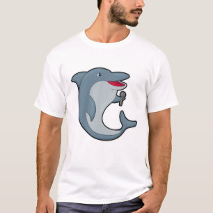 Dolphin beim Singen mit Mikrofon T-Shirt