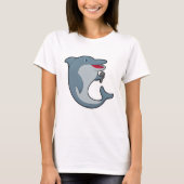 Dolphin beim Singen mit Mikrofon T-Shirt (Vorderseite)