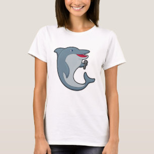 Dolphin beim Singen mit Mikrofon T-Shirt