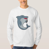 Dolphin beim Singen mit Mikrofon T-Shirt (Vorderseite)