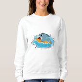 Dolphin beim Surfen mit Surfbrett Sweatshirt (Vorderseite)