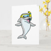 Dolphin beim Tauchen mit Schnorchel Karte (Gelbe Blume)