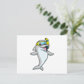 Dolphin beim Tauchen mit Schnorchel Postkarte (Stehend Vorderseite)