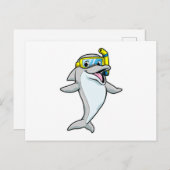 Dolphin beim Tauchen mit Schnorchel Postkarte (Vorne/Hinten)