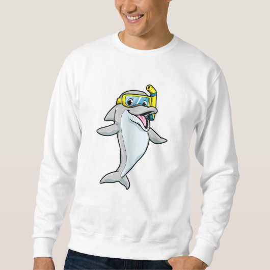 Dolphin beim Tauchen mit Schnorchel Sweatshirt (Vorderseite)