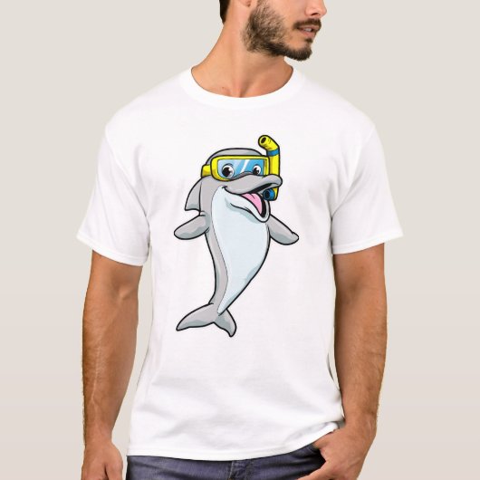 Dolphin beim Tauchen mit Schnorchel T-Shirt (Vorderseite)