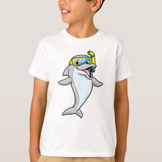 Dolphin beim Tauchen mit Schnorchel T-Shirt (Vorderseite)