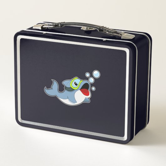 Dolphin beim Tauchen mit Wasserblasen.PNG Metall Brotdose (Rückseite)