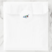 Dolphin beim Tauchen mit Wasserblasen.PNG Runder Aufkleber (Tasche)