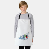 Dolphin beim Tauchen mit Wasserblasen.PNG Schürze (Getragen)