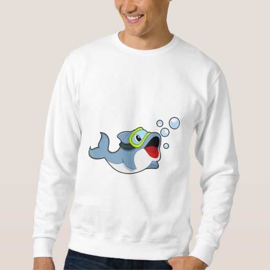 Dolphin beim Tauchen mit Wasserblasen.PNG Sweatshirt (Vorderseite)