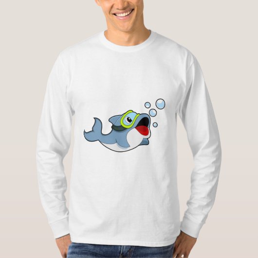 Dolphin beim Tauchen mit Wasserblasen.PNG T-Shirt (Vorderseite)
