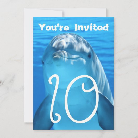 Dolphin Birthday Backyard Pool Party Einladung (Vorderseite)