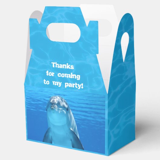 Dolphin Birthday Backyard Pool Party Geschenkschachtel (Geöffnet)