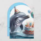 Dolphin Birthday Einladung (Vorne/Hinten)