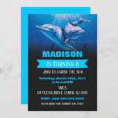 Dolphin Birthday Einladung Pool Party Einladung (Vorne/Hinten)