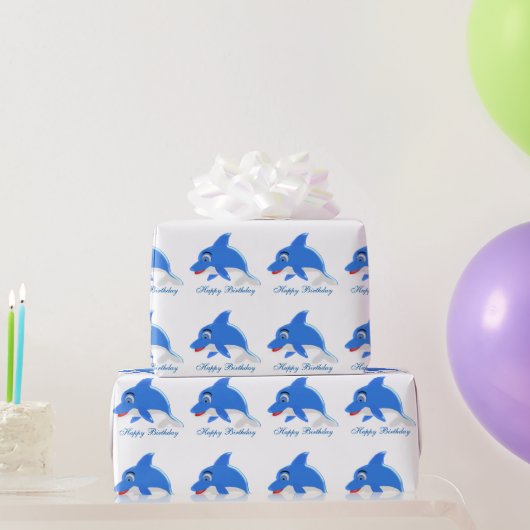 Dolphin Birthday Geschenkpapier (Partygeschenke)