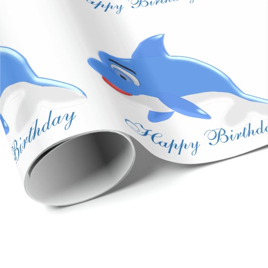 Dolphin Birthday Geschenkpapier (Rolleneckpunkt)
