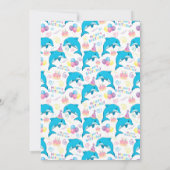 Dolphin Birthday Invitation in White Einladung (Rückseite)