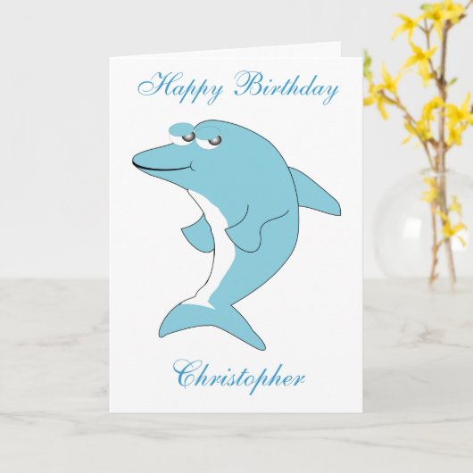 Dolphin Birthday Karte (Gelbe Blume)
