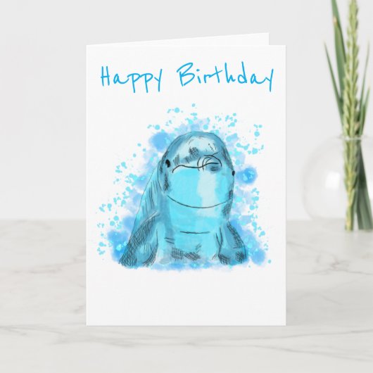 Dolphin Birthday Karte (Vorderseite)