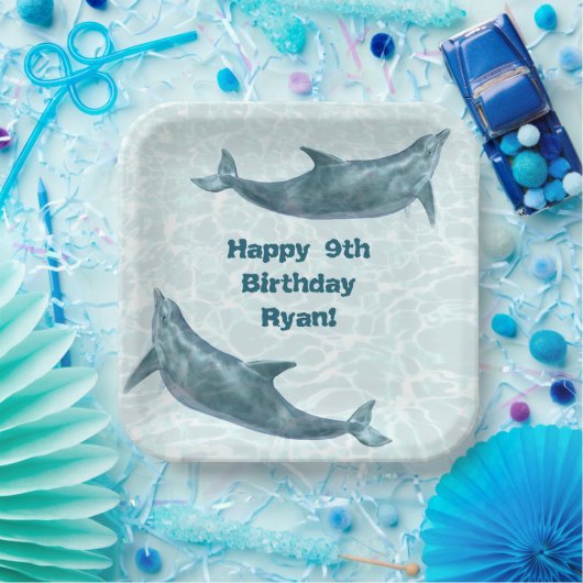 Dolphin Birthday Party Personalisiert Paper Teller (Party)