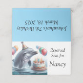Dolphin Birthday Platzkarte (Außenseite Aufgefaltet)