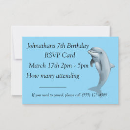 Dolphin Birthday RSVP Card Karte