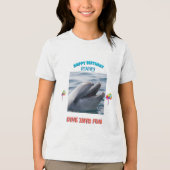 Dolphin Birthday Splash Tri-Blend Shirt (Vorderseite)