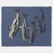 Dolphin Blanket Weiße Seite Dolphin Fleece Blanket (Vorderseite (Horizontal))