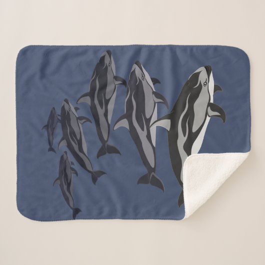 Dolphin Blanket Weiße Seite Dolphin Sherpa Blanket Sherpadecke (Vorderseite (Horizontal))