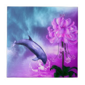 Dolphin Blossom Dreams Fliese (Vorderseite)