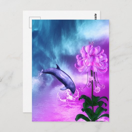 Dolphin Blossom Dreams Postkarte (Vorne/Hinten)