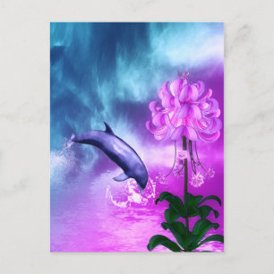 Dolphin Blossom Dreams Postkarte