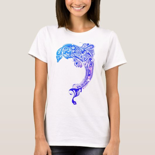 Dolphin Blue Pattern T-Shirt (Vorderseite)