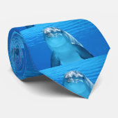 Dolphin Blue Sea Water Krawatte (Gerollt)