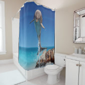 Dolphin Blue Water Ocean Wildlife Animal Duschvorhang (Beispiel)
