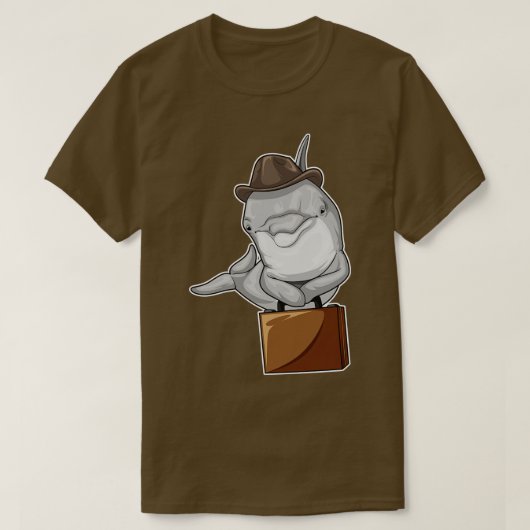 Dolphin Businessman Briefcase T-Shirt (Design vorne)