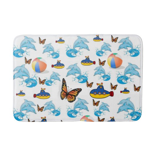 Dolphin Butterfly Bad Badewanne Mat Badematte (Vorderseite)
