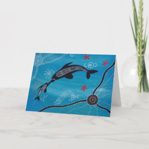 Dolphin & Calf Dreaming Karte