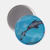 Dolphin & Calf Dreaming Magnet (Vorderseite/Rückseite)