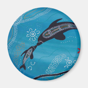 Dolphin & Calf Dreaming Magnet