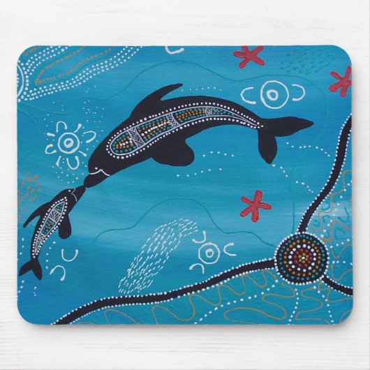 Dolphin & Calf Dreaming Mousepad (Vorne)