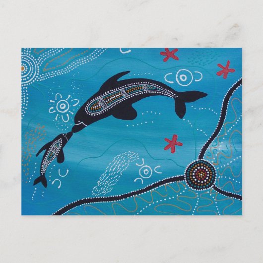 Dolphin & Calf Dreaming Postkarte (Vorderseite)