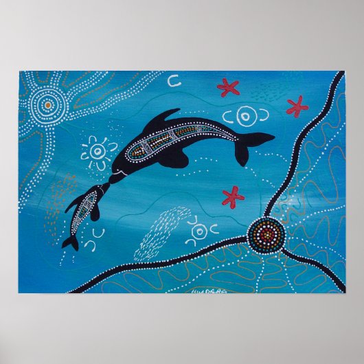 Dolphin & Calf Poster von Mundara (Vorne)