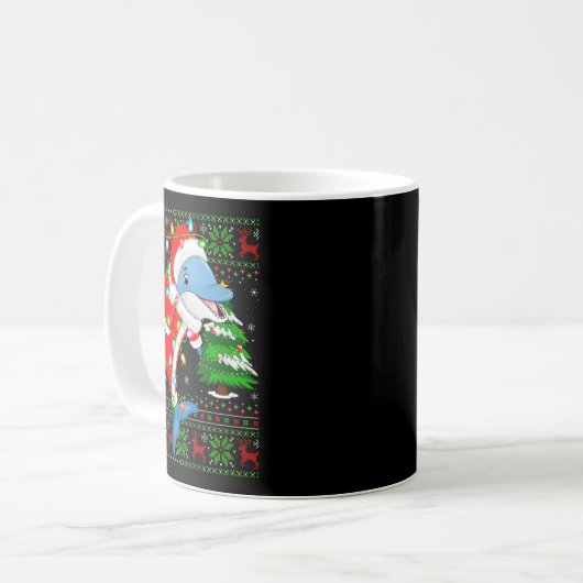 Dolphin Christmas Lights Santa Costume Ugly Xmas S Kaffeetasse (Vorderseite Links)